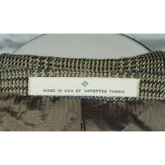 Joseph Abboud for Nordstrom Mens Sport Coat Size 41R Silk Wool Plaid Brown Multi - Picture 6 of 8